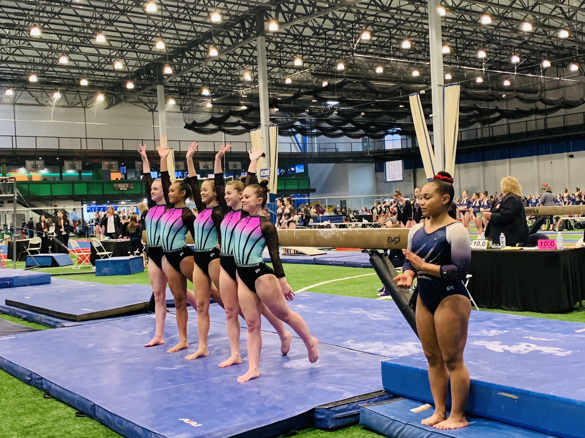 Gymnastics Team at a Competition